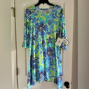 Caribbean Joe Blue Lotus dress NWT